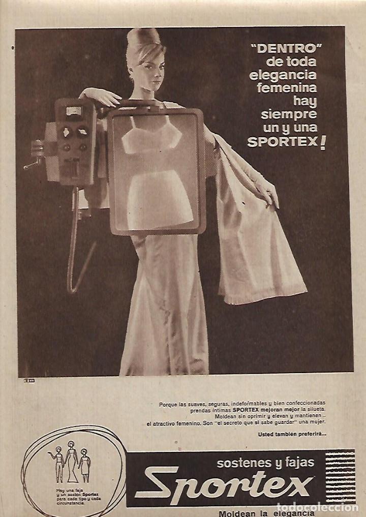 Collectionnisme: A&Ntilde;O 1962 RECORTE PRENSA PUBLICIDAD ROPA INTERIOR SPORTEX SOSTENES FAJAS