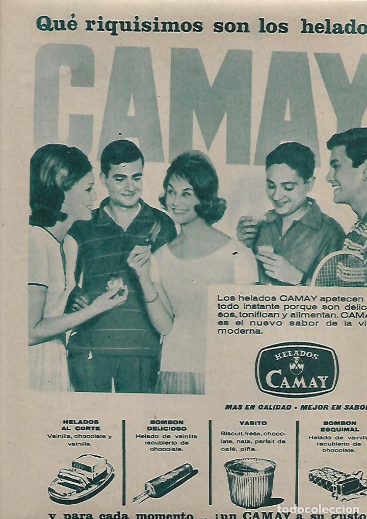 Collecting paper: A&Ntilde;O 1962 RECORTE PRENSA PUBLICIDAD HELADOS CAMAY