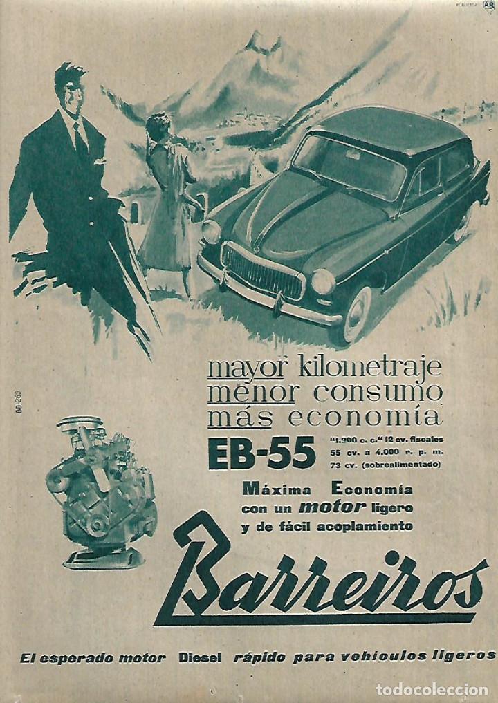 Collecting paper: A&Ntilde;O 1962 RECORTE PRENSA PUBLICIDAD BARREIROS MOTOR DIESEL EB-55 COHE VEHICULO