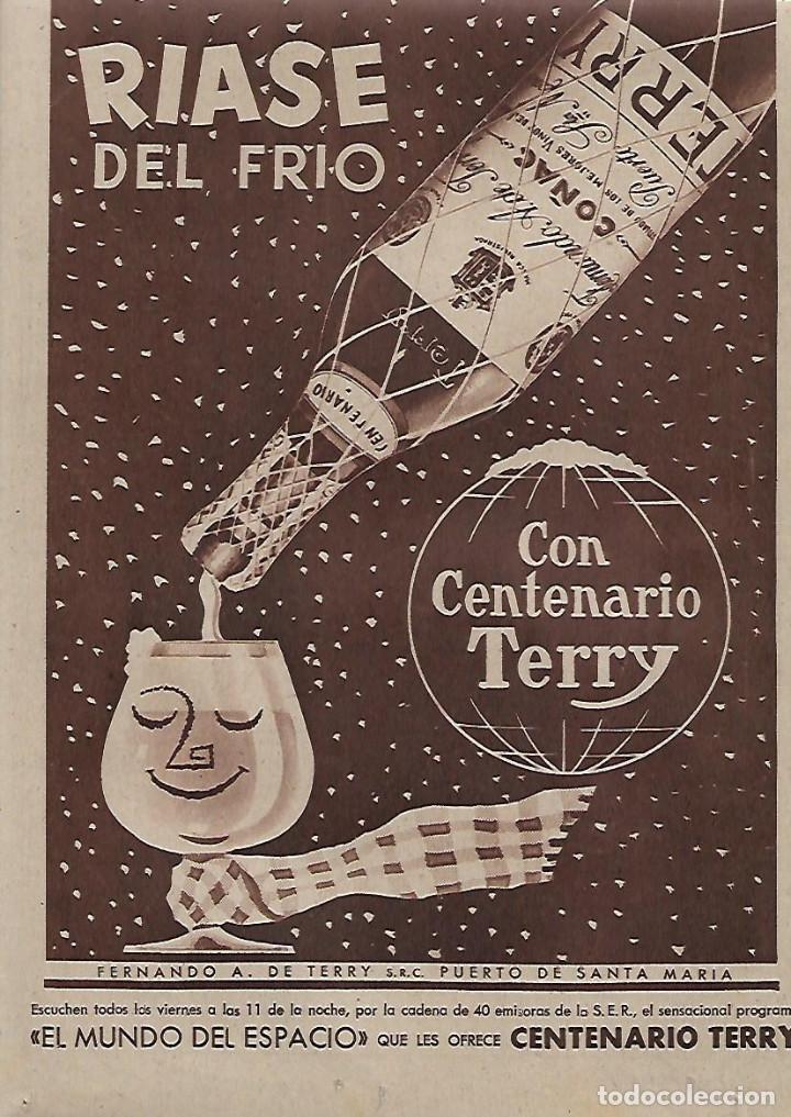 Coleccionismo: A&Ntilde;O 1962 RECORTE PRENSA PUBLICIDAD BEBIDAS CO&Ntilde;AC CENTENARIO TERRY