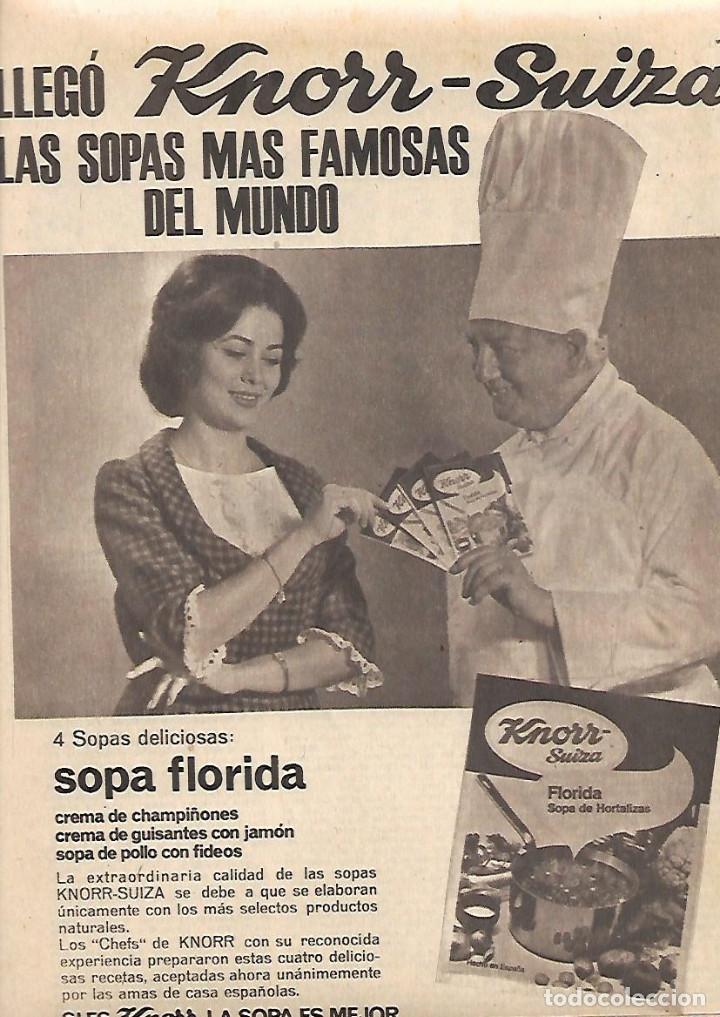 Collectionnisme: A&Ntilde;O 1963 RECORTE PRENSA PUBLICIDAD SOPA FLORIDA KNORR ALIMENTACION