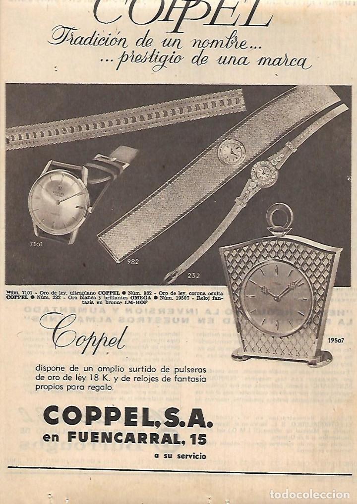 Collecting paper: A&Ntilde;O 1963 RECORTE PRENSA RELOJERIA RELOJ COPPEL FUENCARRAL 15 MADRID
