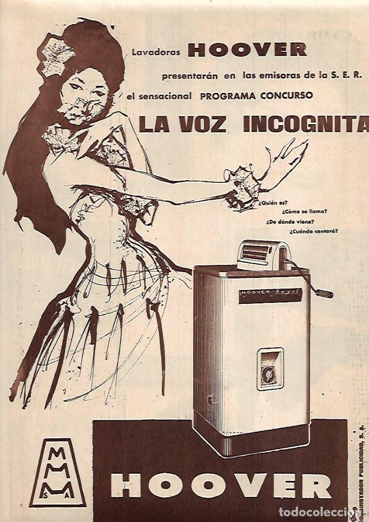 Collezionismo: A&Ntilde;O 1958 RECORTE PRENSA PUBLICIDAD ELECTRODOMESTICOS LAVADORA HOOVER