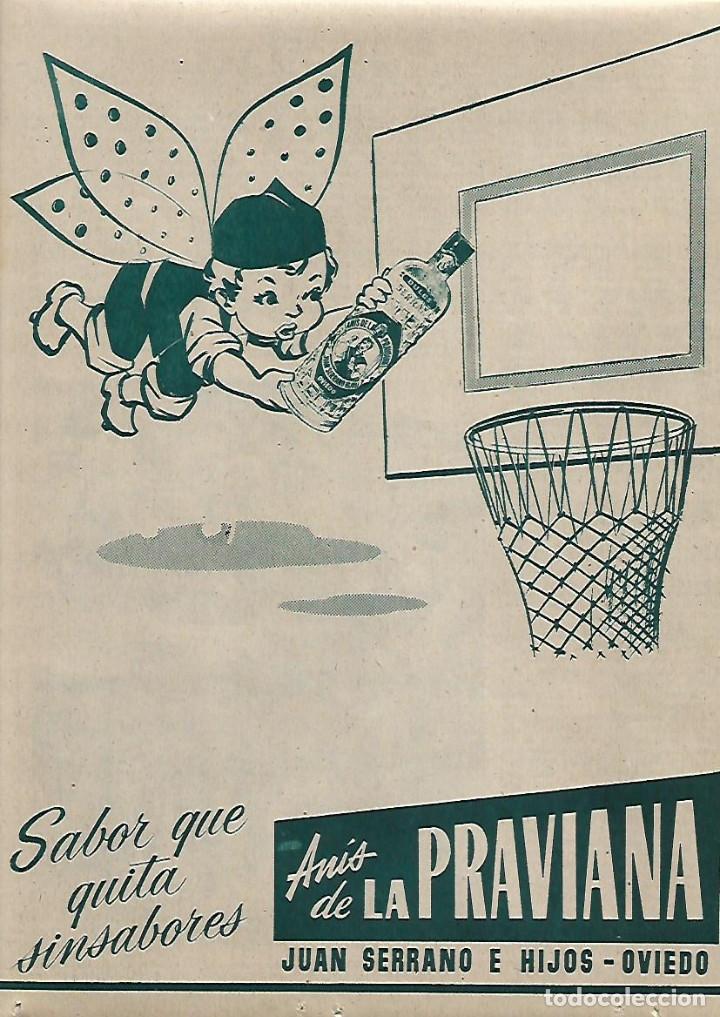 Colecionismo: A&Ntilde;O 1958 RECORTE PRENSA PUBLICIDAD BEBIDAS ANIS LA PRAVIANA OVIEDO JUAN SERRANO E HIJOS