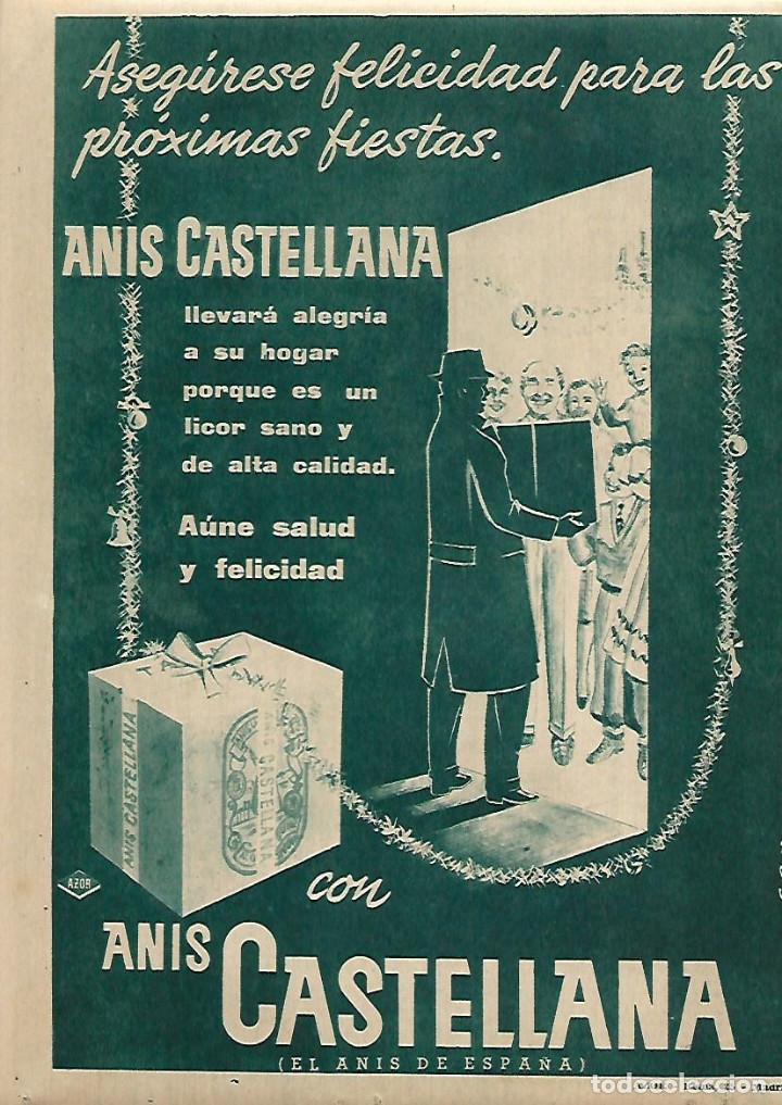 Coleccionismo: A&Ntilde;O 1958 RECORTE PRENSA PUBLICIDAD BEBIDAS ANIS CASTELLANA FELICITACION DE NAVIDAD