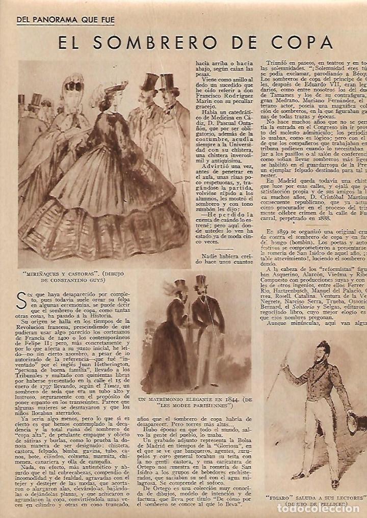 Coleccionismo: &Ntilde;O 1931 RECORTE PRENSA SOMBRERO COPA DIBUJO CALLE TETUAN RAMIREZ MONTESINOS GITANOS VICENTE CARRERAS