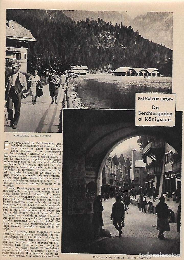 Collecting paper: A&Ntilde;O 1931 RECORTE PRENSA RUTA DE BERCHTESGADEN AL KONIGSSEE ALEMANIA ALPES BABIERA