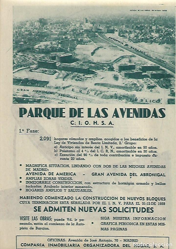 Sammelleidenschaft Papier: A&Ntilde;O 1958 RECORTE PRENSA PARQUE DE LAS AVENIDAS COMPA&Ntilde;IA INMOBILIARIA ORGANIZADORA DEL HOGAR