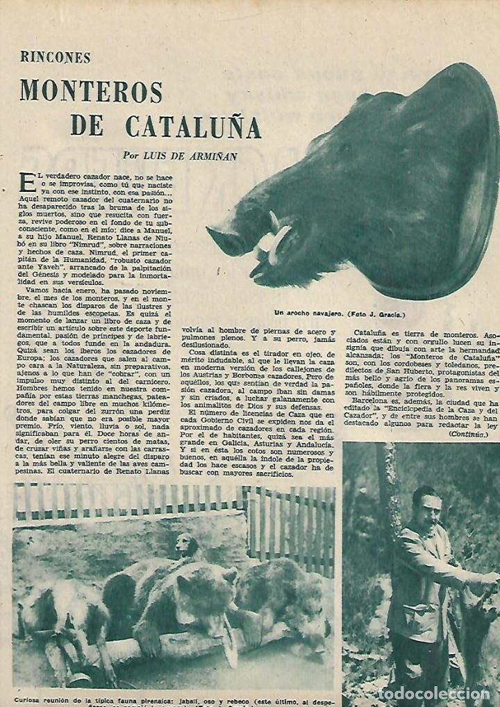 Collezionismo: A&Ntilde;O 1958 RECORTE PRENSA CAZA MONTEROS DE CATALU&Ntilde;A DOCTOR SANTAMARIA JOAQUIN GRACIA