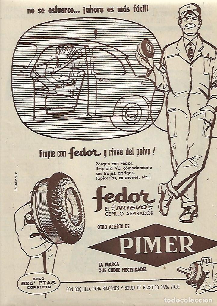 Collectionnisme: A&Ntilde;O 1958 RECORTE PRENSA PUBLICIDAD CEPILLO ASPIRADOR FEDOR PIMER