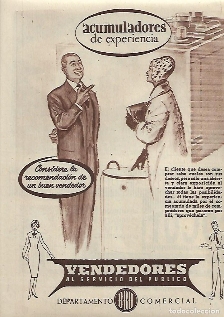 Colecionismo: A&Ntilde;O 1958 RECORTE PRENSA PUBLICIDAD ELECTRODOMESTICOS BRU