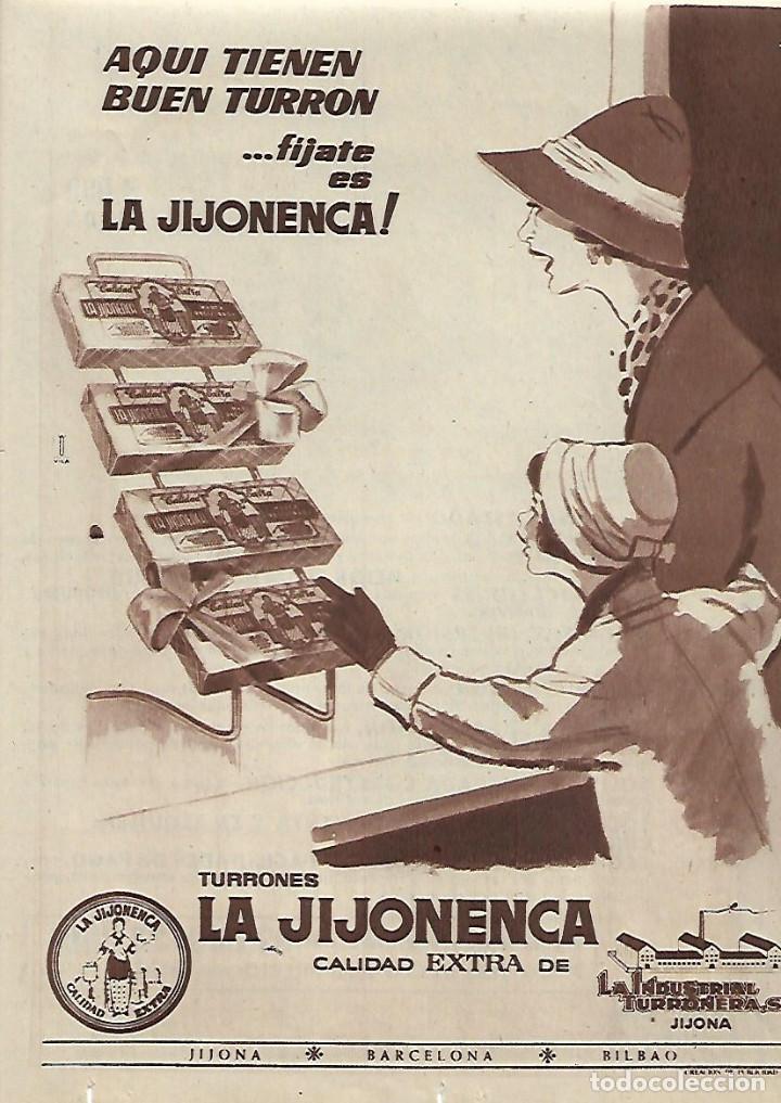 Coleccionismo: A&Ntilde;O 1958 RECORTE PRENSA PUBLICIDAD TURRON LA JIJONENCA LA INDUSTRIAL TURRONERA JIJONA