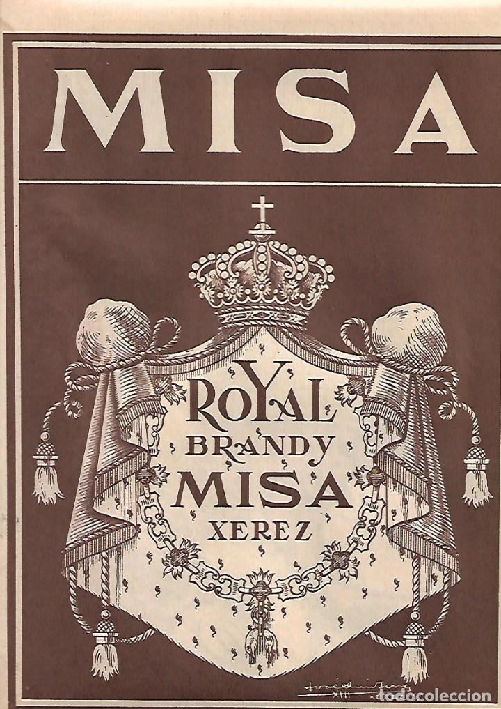 Colecionismo: A&Ntilde;O 1957 RECORTE PRENSA PUBLICIDAD BEBIDAS ROYAL BRANDY MISA XEREZ