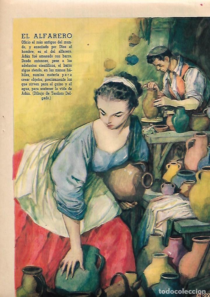 Colecionismo: A&Ntilde;O 1957 RECORTE PRENSA DIBUJO TEODORO DELGADO EL ALFARERO OFICIO ANTIGUO