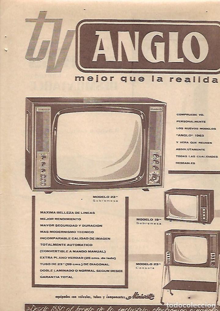 Coleccionismo: A&Ntilde;O 1963 RECORTE PRENSA PUBLICIDAD TELEVISION TELEVISOR ANGLO