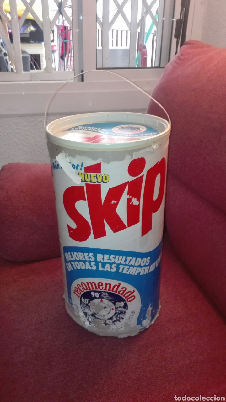 Coleccionismo: Antiguo tambor de detergente SKIP completo - Foto 3