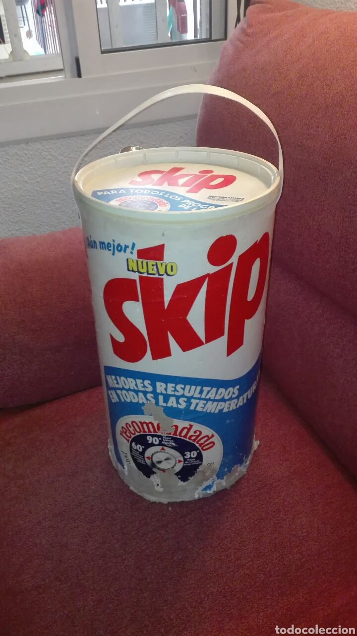 Coleccionismo: Antiguo tambor de detergente SKIP completo - Foto 6