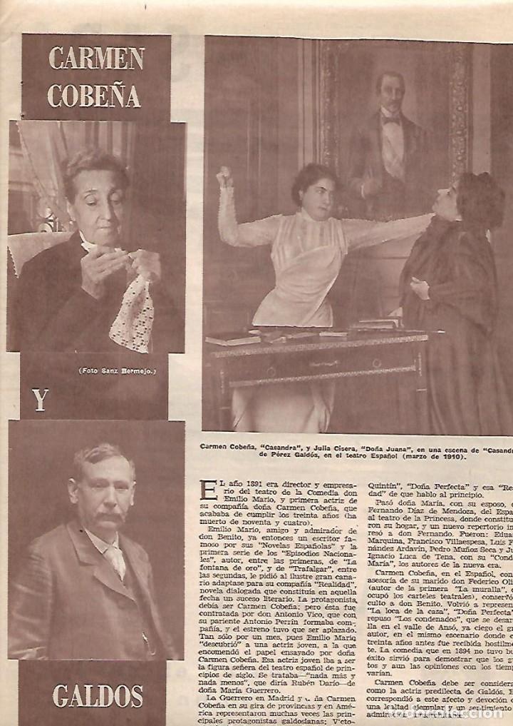 Coleccionismo: A&Ntilde;O 1963 RECORTE PRENSA TEATRO CARMEN COBE&Ntilde;A Y GALDOS PUBLICIDAD SABA VISION TELEVISOR