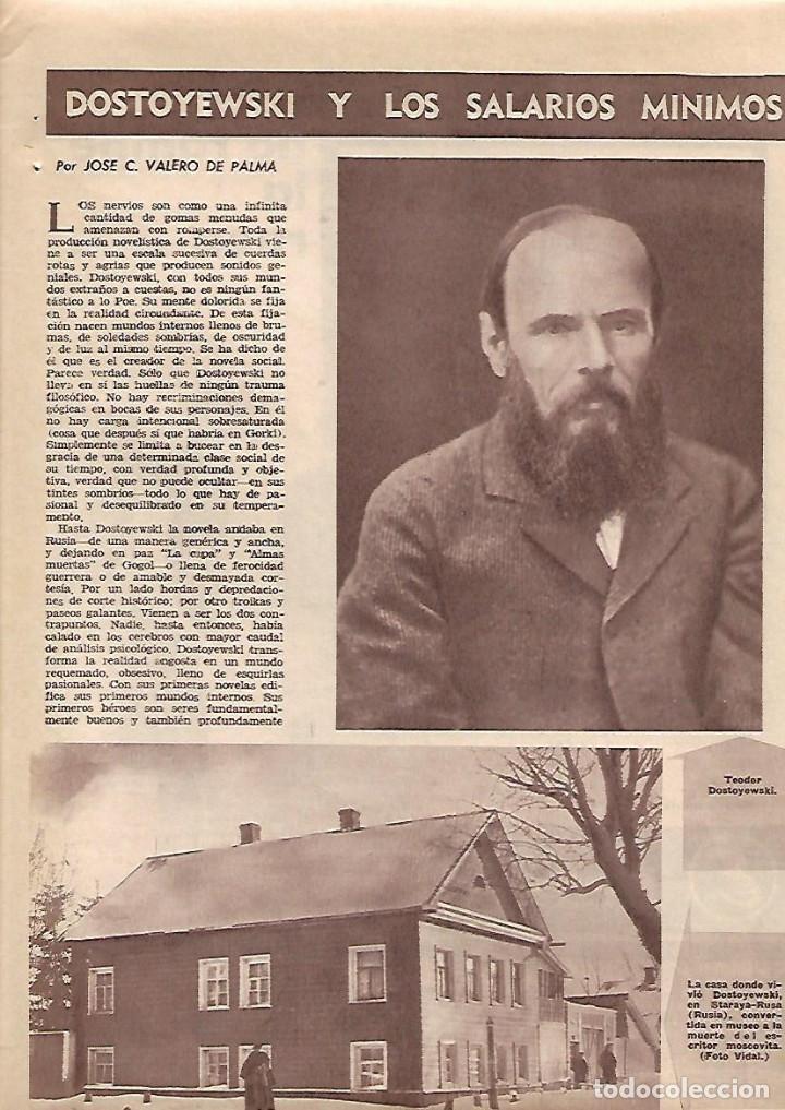 Collectionnisme: A&Ntilde;O 1963 RECORTE PRENSA DOSTOYEWSKI Y LOS SALARIOS MINIMOS