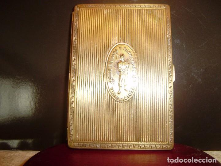 Coleccionismo: SIDRA EL GAITERO.ANTIGUA PITILLERA EN LATON. - Foto 1