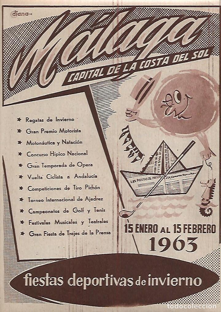 Coleccionismo: A&Ntilde;O 1963 RECORTE PRENSA PUBLICIDAD PROGRAMA FIESTAS DEPORTIVAS DE INVIERNO DE MALAGA