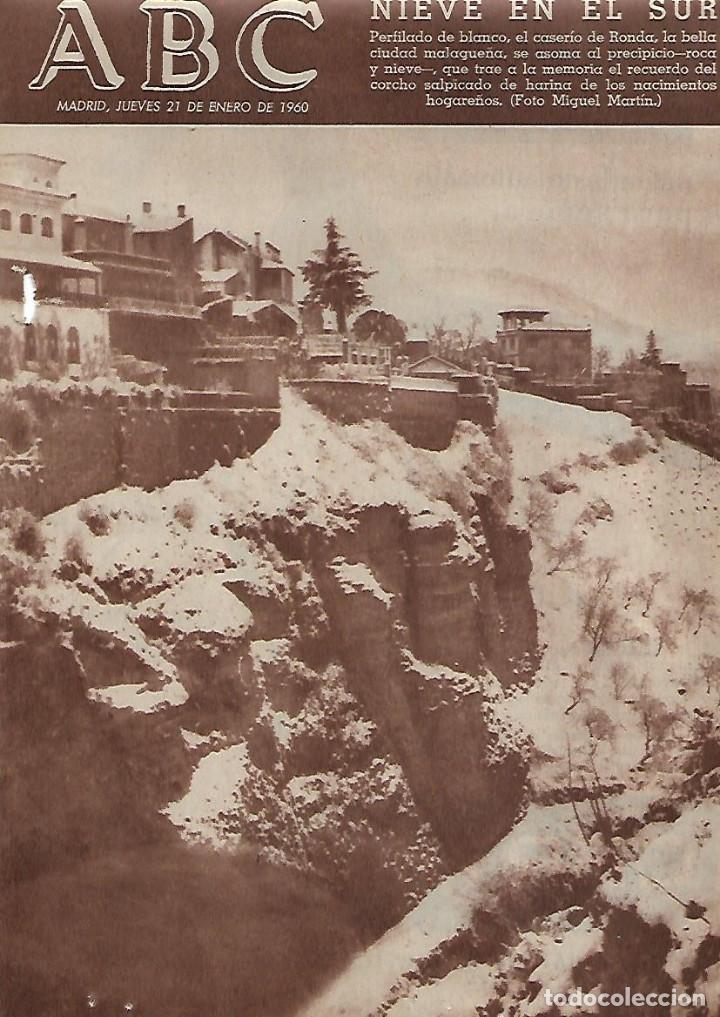 Coleccionismo: A&Ntilde;O 1960 RECORTE PRENSA FOTOGRAFIA EL CASERIO DE RONDA NIEVE MALAGA