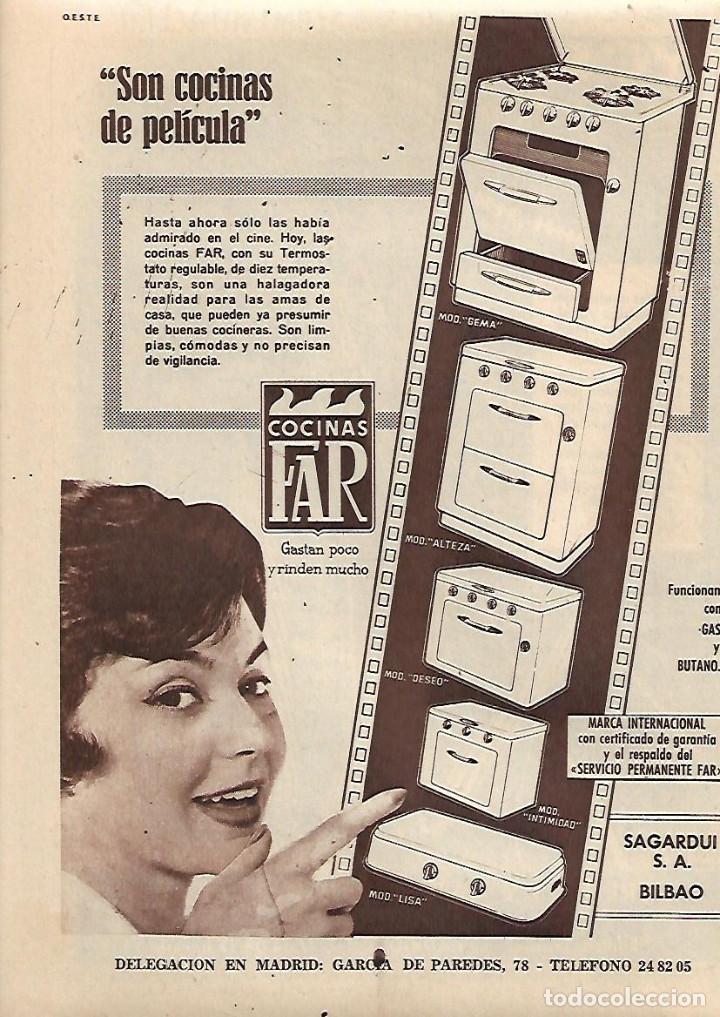 Collectionnisme: A&Ntilde;O 1960 RECORTE PRENSA PUBLICIDAD COCINAS FAR TYCSA CABLES DE ALUMINIO ACERO TRENZAS