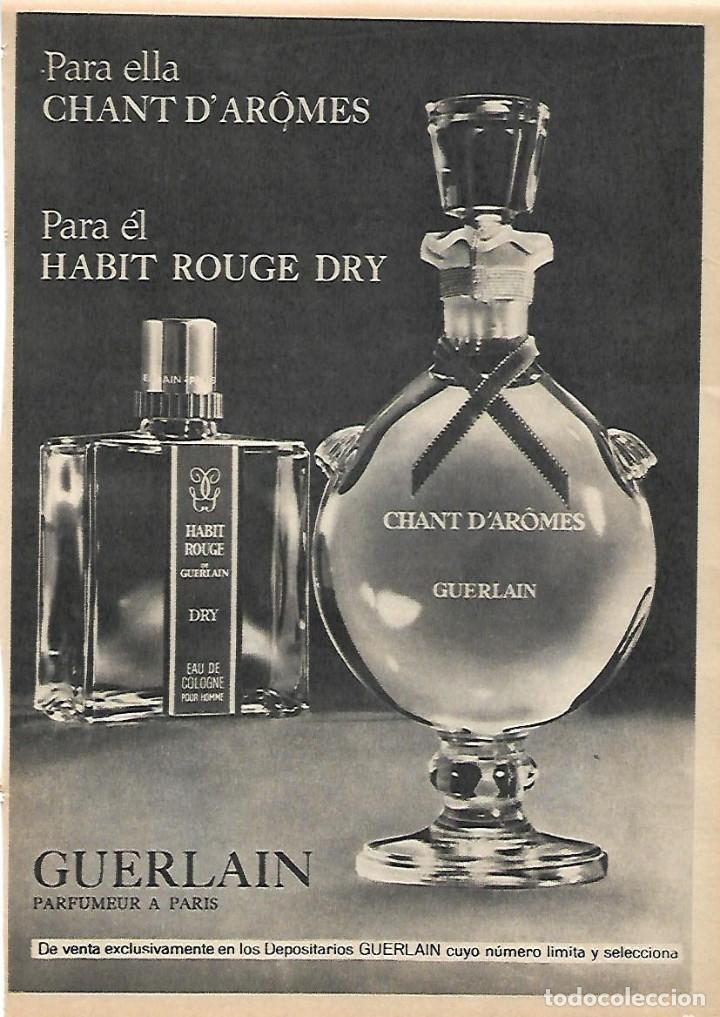 Sammelleidenschaft Papier: A&Ntilde;O 1968 RECORTE PRENSA PUBLICIDAD COLONIA HABIT ROUGE DRY CHANT D'AROMES GUERLAIN PERFUME