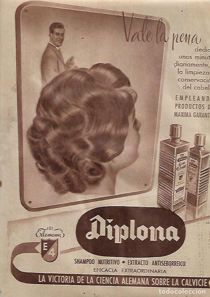 Collectionnisme: A&Ntilde;O 1957 RECORTE PRENSA PUBLICIDAD DIPLOMA CABELLO CALVICIE
