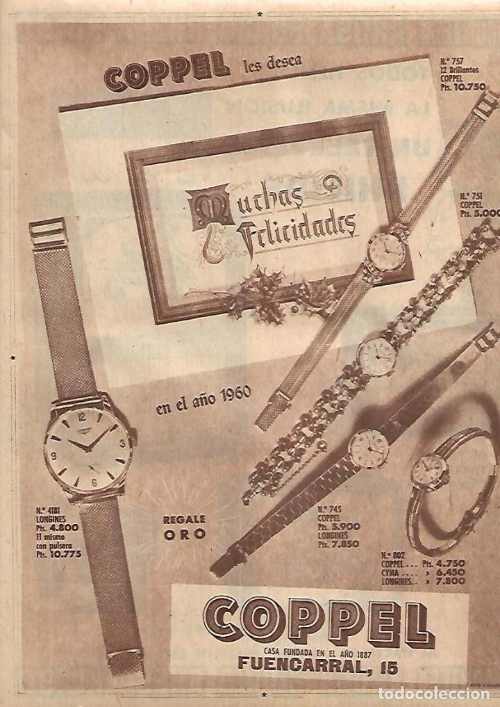 Collectionnisme: A&Ntilde;O 1960 RECORTE PRENSA PUBLICIDAD RELOJ COPPEL RELOJERIA FELICITACION A&Ntilde;O NUEVO