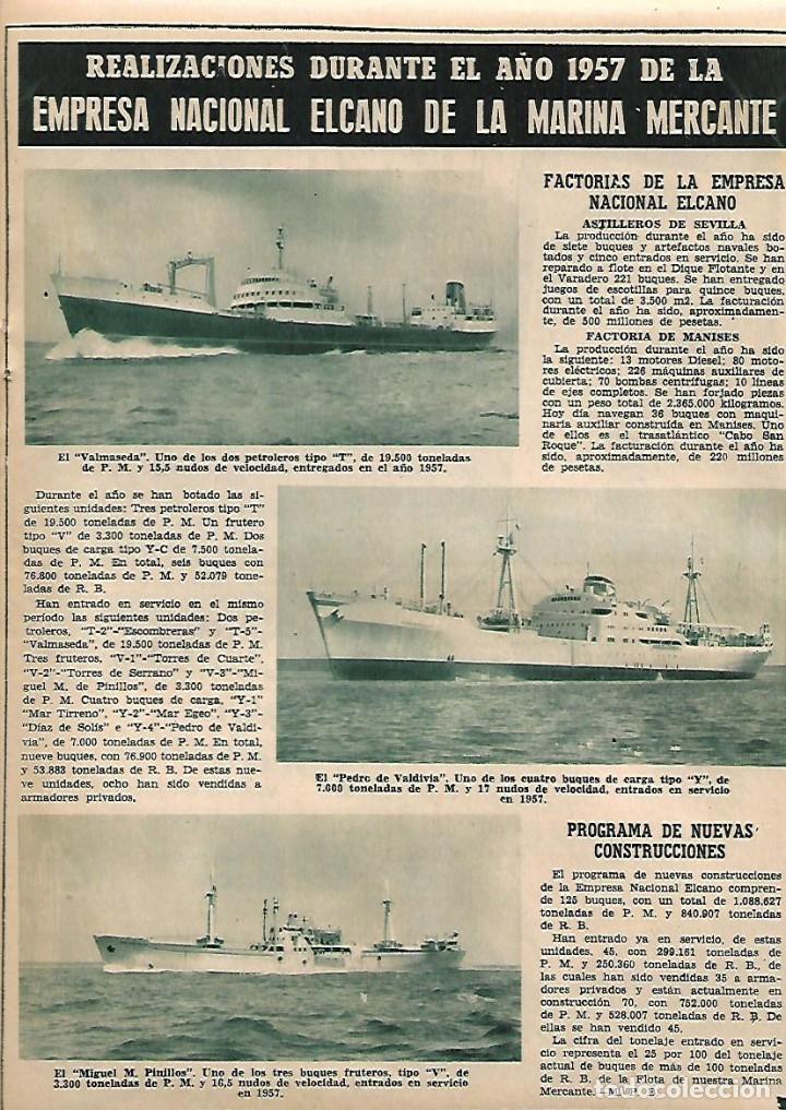 Sammelleidenschaft Papier: A&Ntilde;O 1957 RECORTE PRENSA EMPRESA NACIONAL ELCANO DE LA MARINA MERCANTE FACTORIAS BARCOS