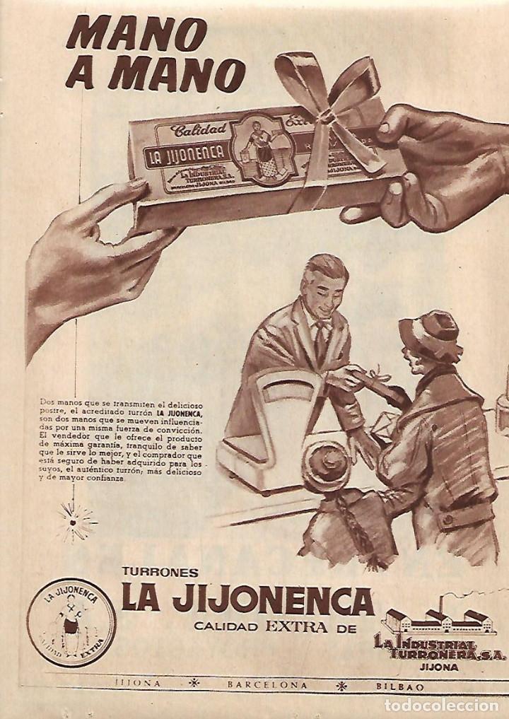 Coleccionismo: A&Ntilde;O 1958 RECORTE PRENSA PUBLICIDAD TURRON TURRONES LA JIJONENCA INDUSTRIAL TURRONERA JIJONA