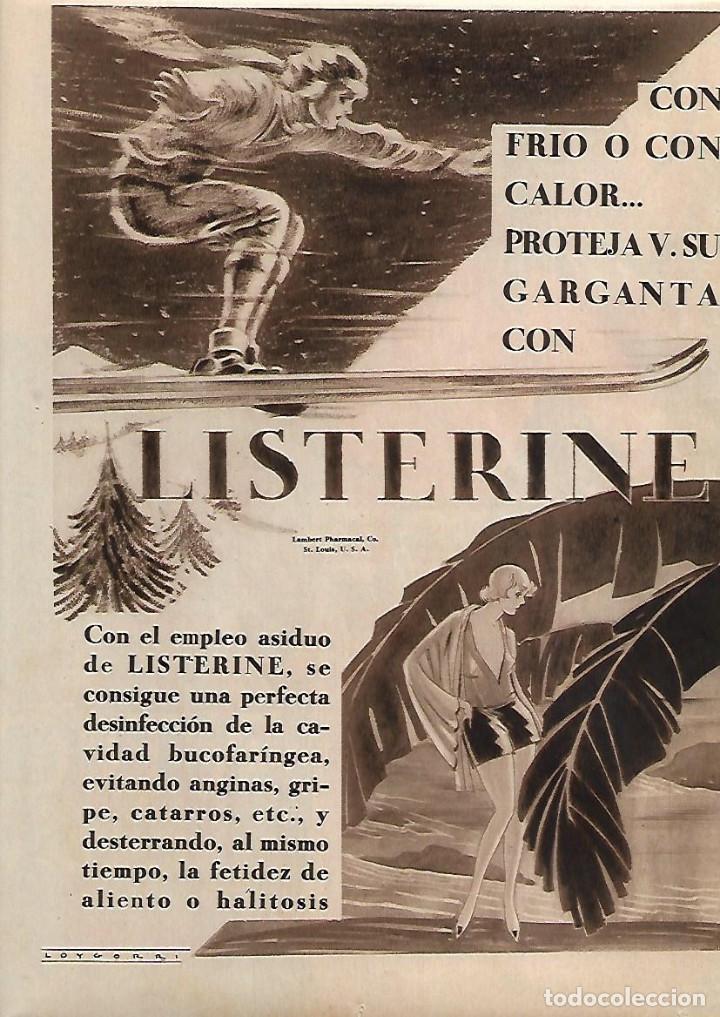 Collectionnisme: A&Ntilde;O 1931 RECORTE PRENSA PUBLICIDAD LISTERINE ALIENTO PERFUMADO HALITOSIS