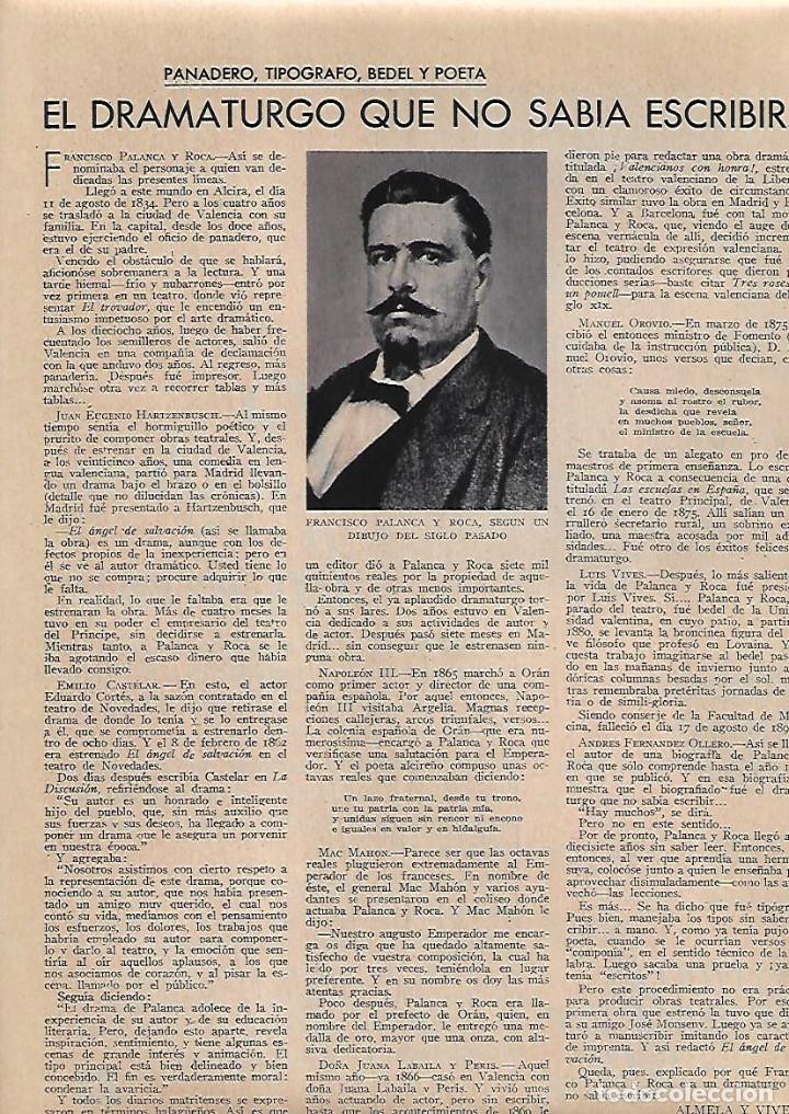 Coleccionismo: A&Ntilde;O 1931 RECORTE PRENSA FRANCISCO PALANCA ROCA DRAMATURGO PANADERO TIPOGRAFO BEDEL POETA