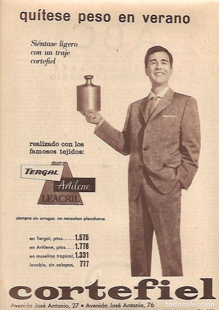 Coleccionismo: A&Ntilde;O 1962 RECORTE PRENSA PUBLICIDAD TRAJE DE VERANO CORTEFIEL MODA HOMBRE