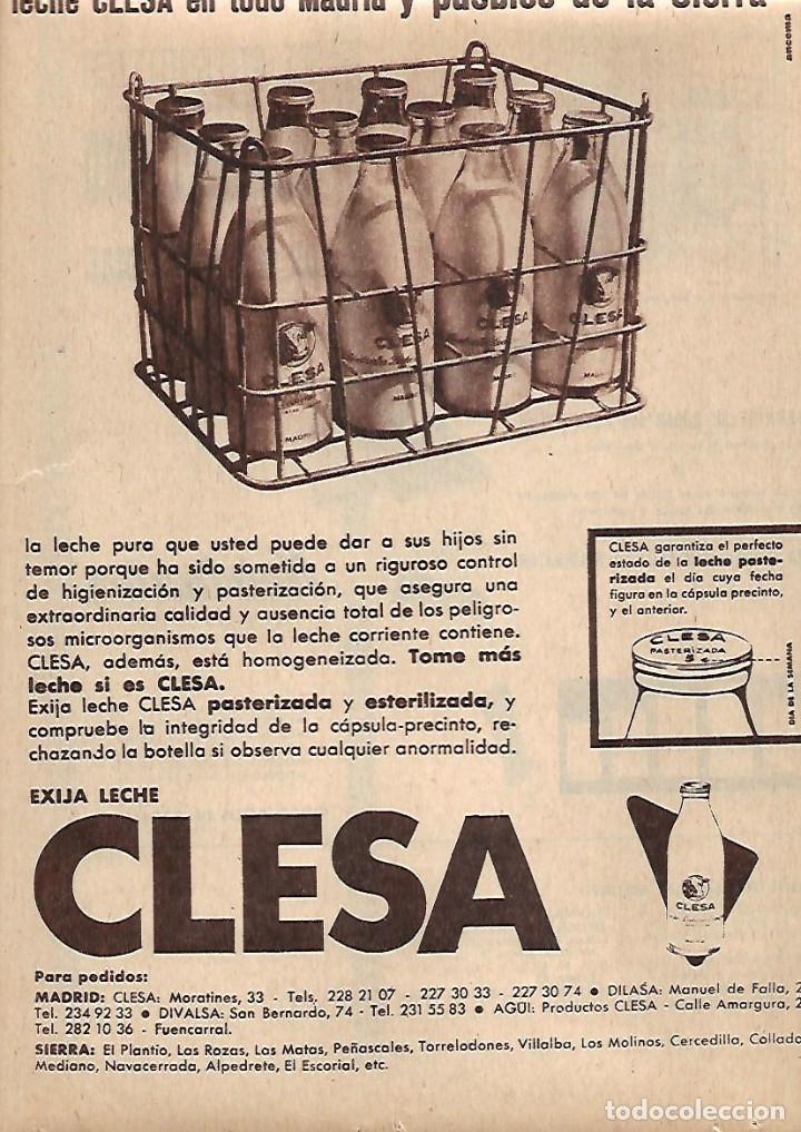 Sammelleidenschaft Papier: A&Ntilde;O 1962 RECORTE PRENSA PUBLICIDAD ELECTRODOMESTICOS FRIGORIFICO KELVINATOR LECHE CLESA ALIMENTACION