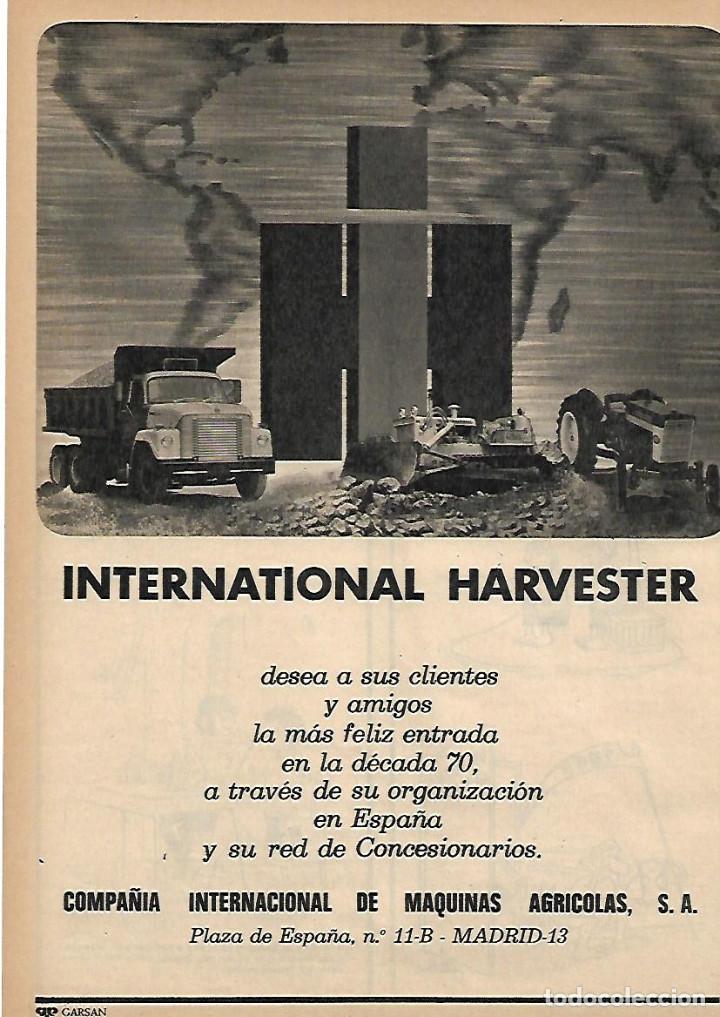 Collezionismo: A&Ntilde;O 1969 RECORTE PRENSA PUBLICIDAD INTERNATIONAL HARVESTER MAQUINARIA AGRICOLA FELICITACION A&Ntilde;O NUEV