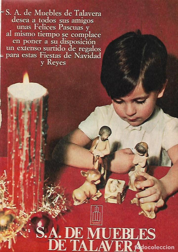 Coleccionismo: A&Ntilde;O 1969 RECORTE PRENSA PUBLICIDAD SOCIEDAD ANONIMA DE MUEBLES DE TALAVERA FELICITACION NAVIDAD A&Ntilde;O