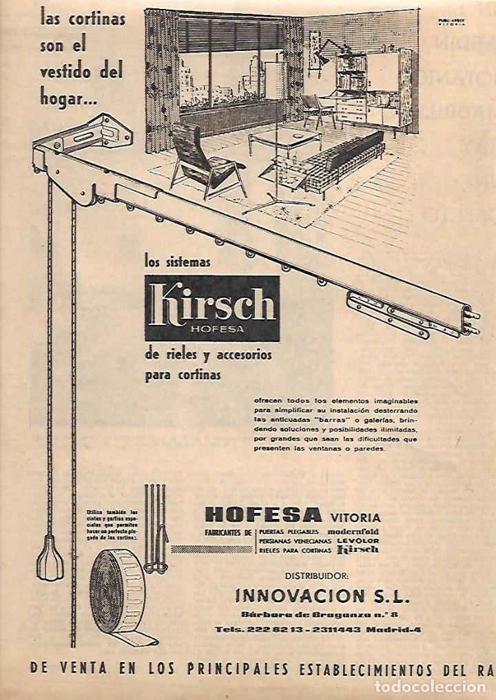 Coleccionismo: A&Ntilde;O 1963 RECORTE PRENSA PUBLICIDAD SISTEMA KIRSCH HOFESA VITORIA