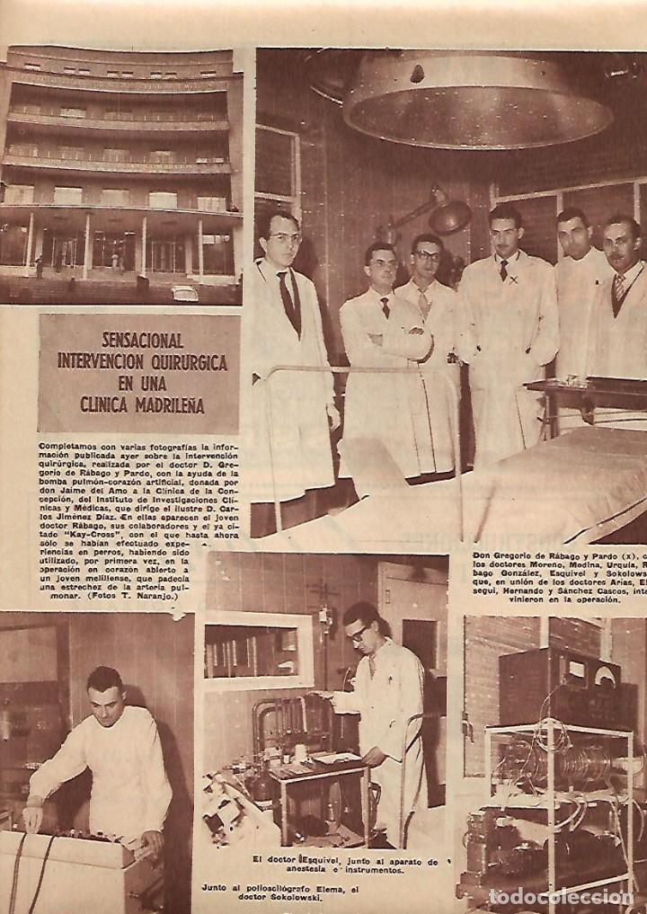 Coleccionismo: A&Ntilde;O 1958 RECORTE PRENSA MEDICINA INTERVENCION QUIRURGICA GRGORIO DE RABAGO CORAZON ABIERTO