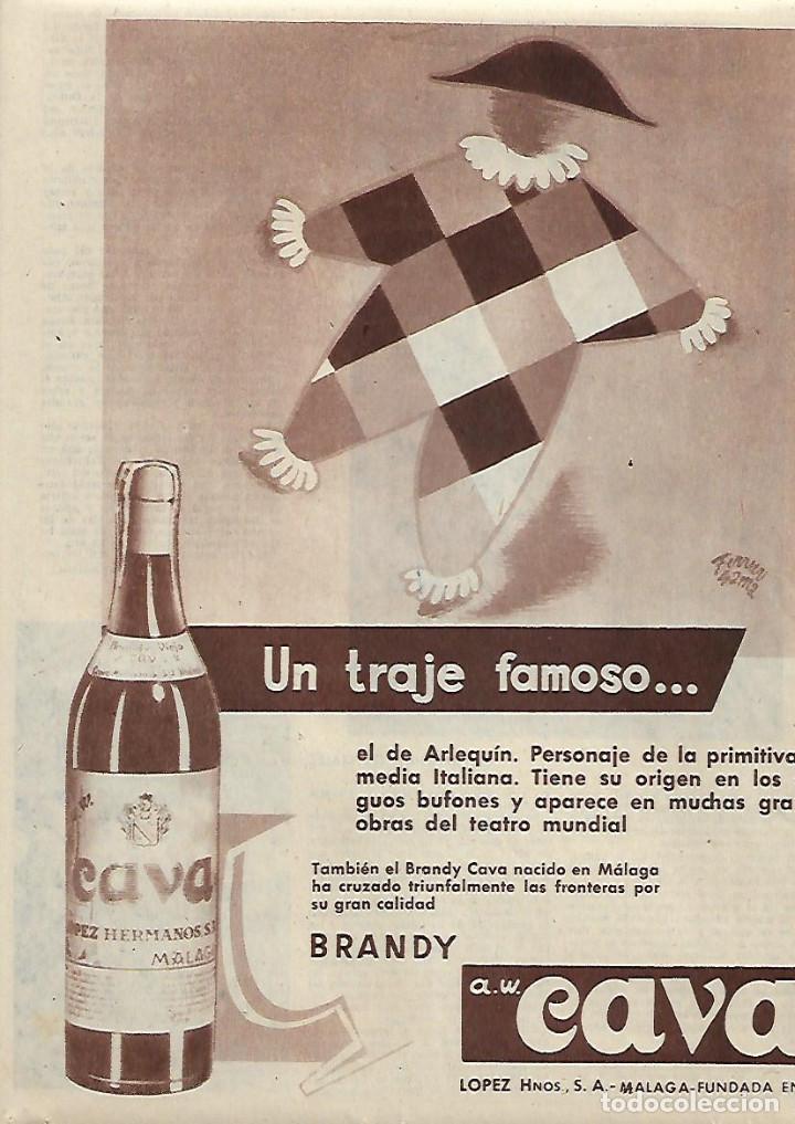 Sammelleidenschaft Papier: A&Ntilde;O 1958 RECORTE PRENSA PUBLICIDAD BEBIDAS BRANDY CAVA LOPEZ HERMANOS MALAGA