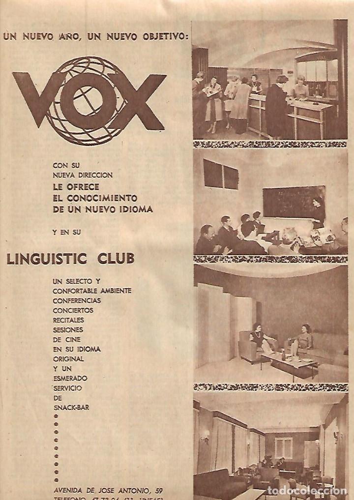 Coleccionismo: A&Ntilde;O 1960 RECORTE PRENSA VOX LINGUISTIC CLUB IDIOMAS CENTRO ESCUELA