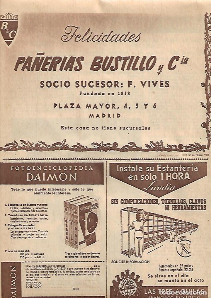 Coleccionismo: AÑO 1960 RECORTE PRENSA PUBLICIDAD PAÑERIAS BUSTILLO SOCIO SUCESOR F VIVES - Foto 1 - 126065167