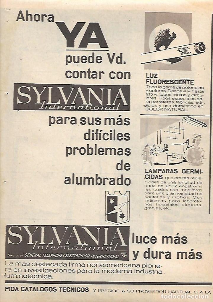 Sammelleidenschaft Papier: A&Ntilde;O 1963 RECORTE PRENSA PUBLICIDAD SYLVANIA INTERNATIONAL TELEVISOR GIGANTE LAMPARA ALUMBRADO
