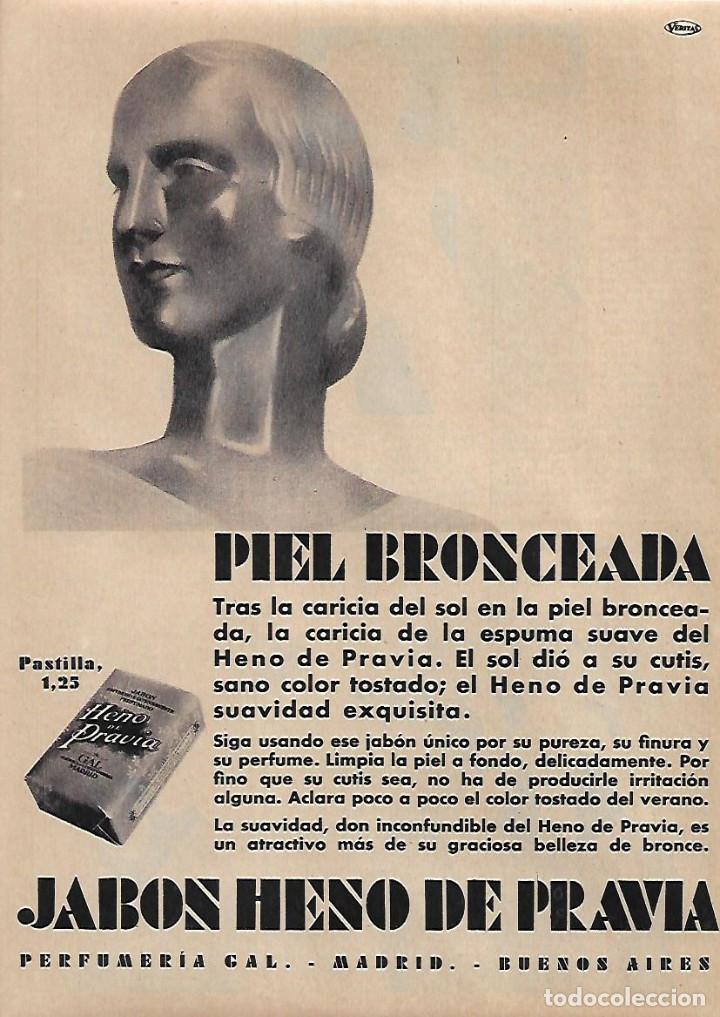 Collecting paper: A&Ntilde;O 1931 RECORTE PRENSA PUBLICIDAD PASTILLA DE JABON HENO DE PRAVIA PERFUMERIA GAL