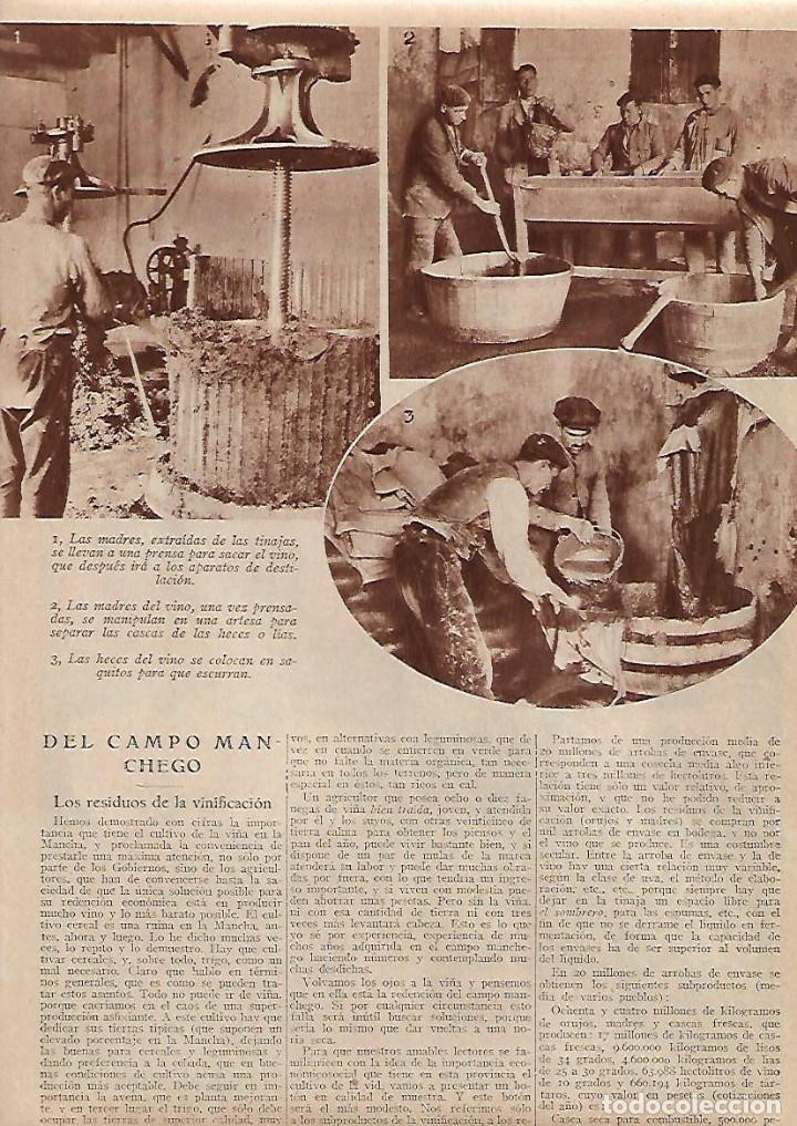 Collecting paper: A&Ntilde;O 1931 RECORTE PRENSA VINO VENDIMIA TRABAJOS EN EL CAMPO MANCHEGO LA MANCHA