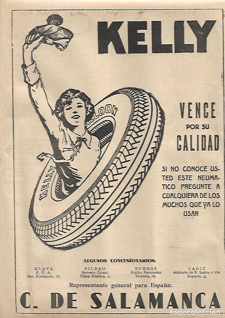 Collectionnisme: A&Ntilde;O 1930 RECORTE PRENSA PUBLICIDAD NEUMATICO KELLY REPRESENTANTE C. DE SALAMANCA