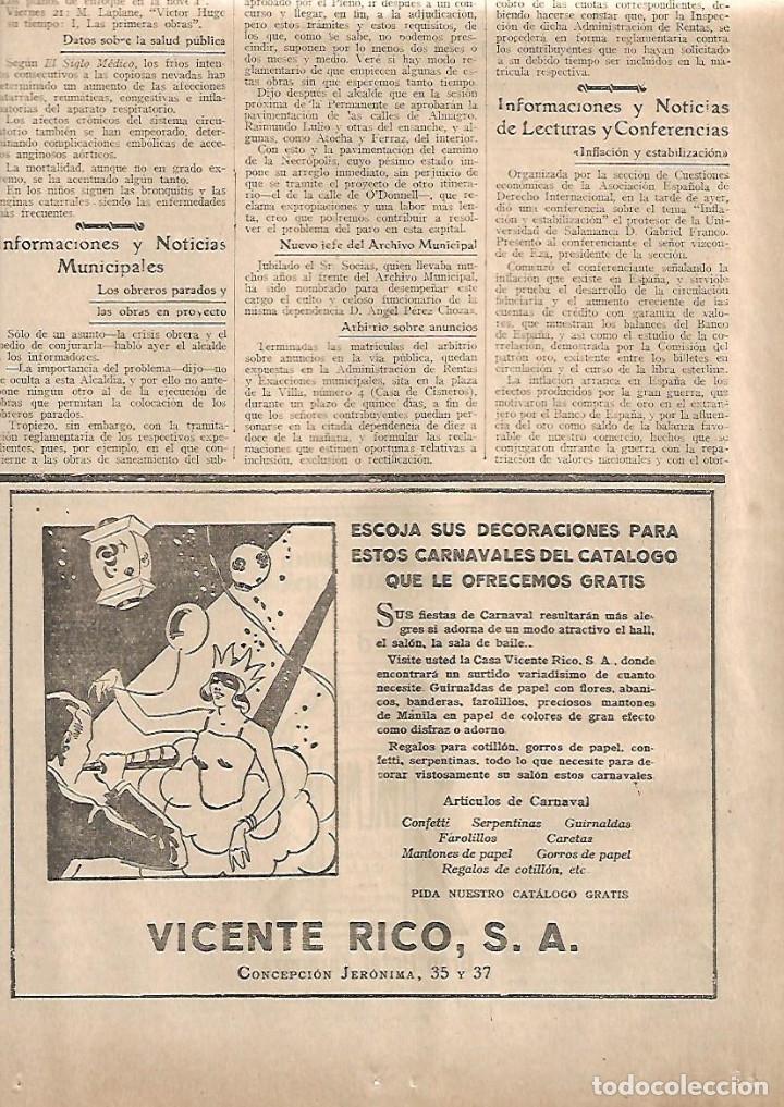 Collectionnisme: A&Ntilde;O 1930 RECORTE PRENSA PUBLICIDAD VICENTE RICO DECORACION ARTICULOS ACCESORIOS DE CARNAVAL