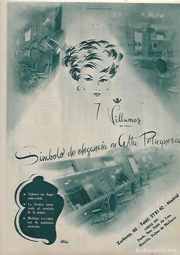Collecting paper: A&Ntilde;O 1959 RECORTE PRENSA PUBLICIDAD VILLAMOR SALON ALTA PELUQUERIA