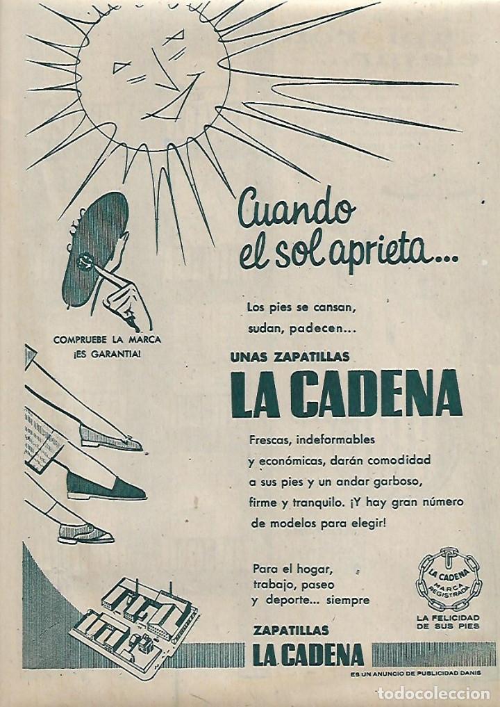 Collectionnisme: A&Ntilde;O 1959 RECORTE PRENSA PUBLICIDAD CALZADO ZAPATILLAS LA CADENA